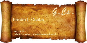 Gaebel Csaba névjegykártya